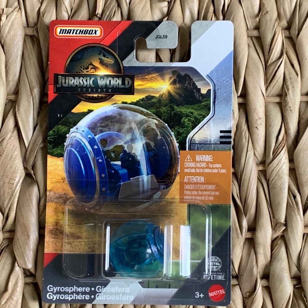 Jurassic World Rebirth Gyrosphere JurassicWorld Matchbox Gyro Sphere Toy Car New